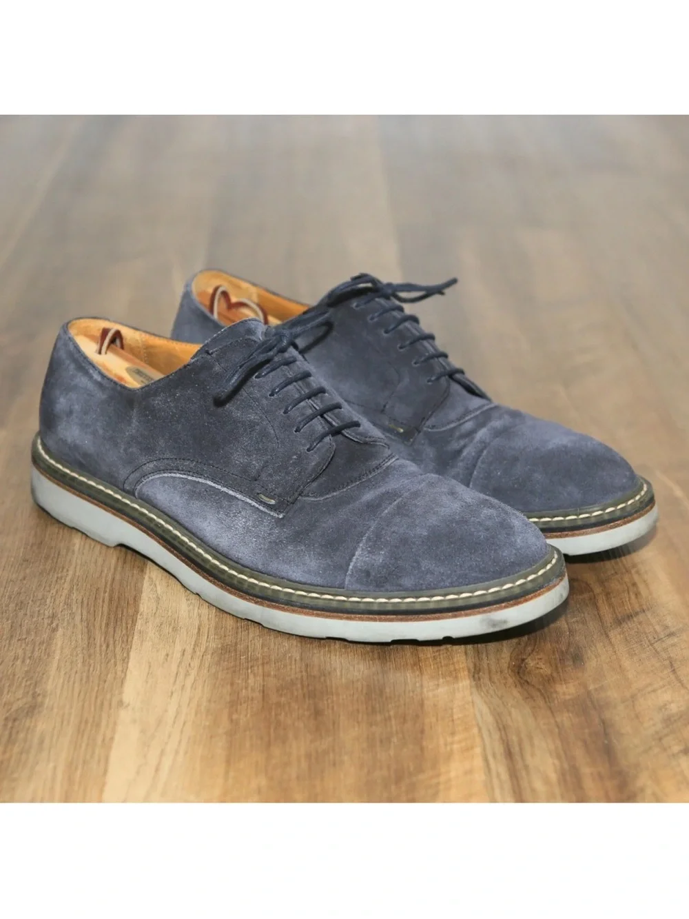 PAUL SMITH - Gray Suede Leather Derby Lace-Up Shoes ITALY - Men's Size US 9.5